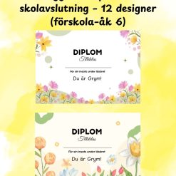 Färgglada diplom till skolavslutning – 12 designer att skriva ut (förskola–åk 6)