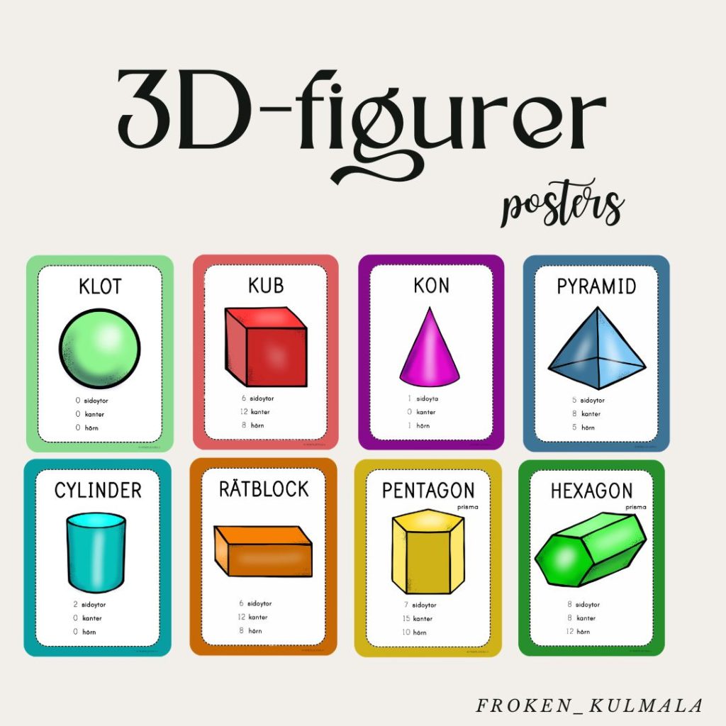 Poster: 3D-figurer färgglada