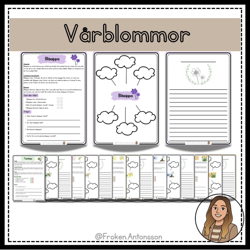 Vårblommor – arbetsblad
