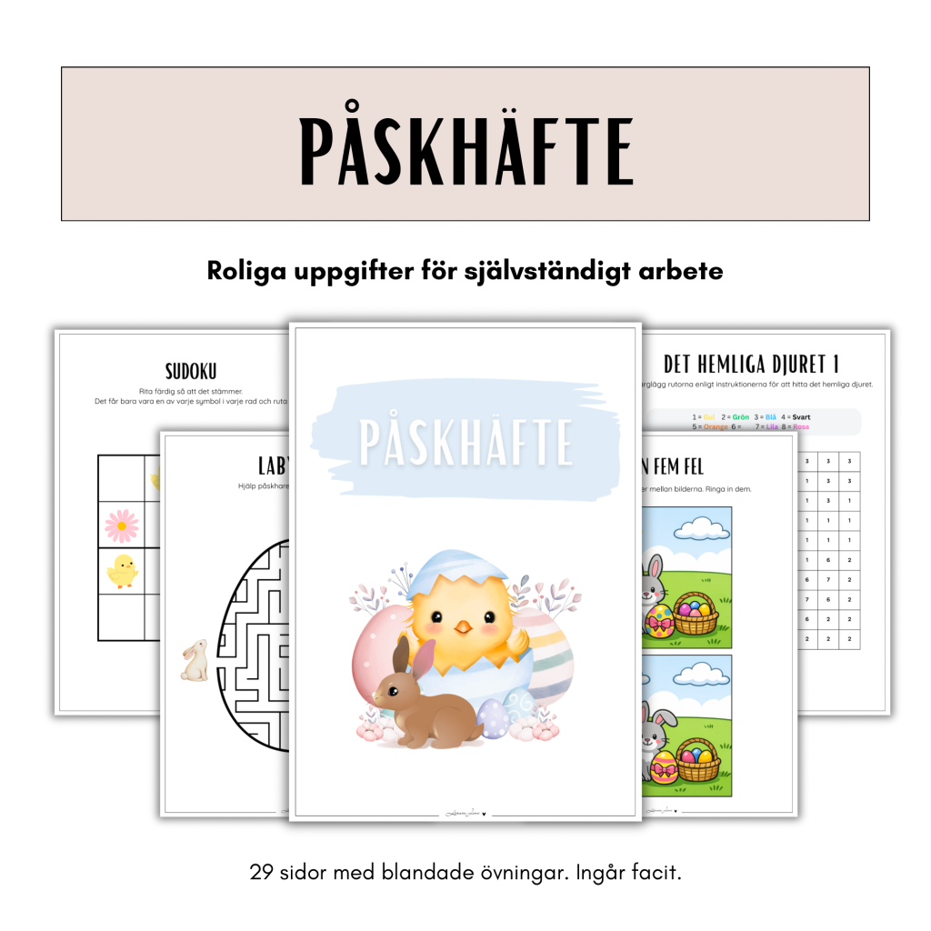 Påskhäfte – 29 sidor blandade uppgifter