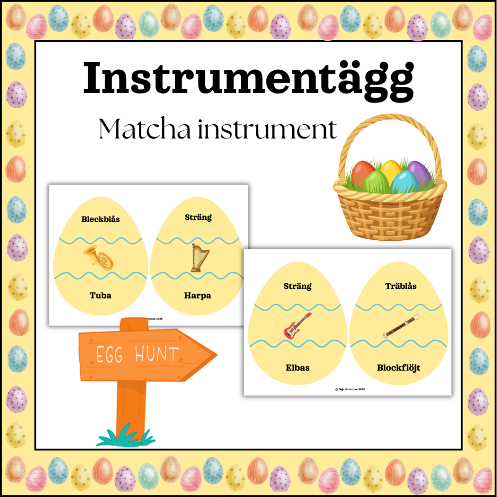 Instrumentägg – Matcha instrument (24 påskägg)