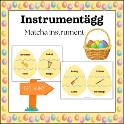 Instrumentägg – Matcha instrument (24 påskägg)