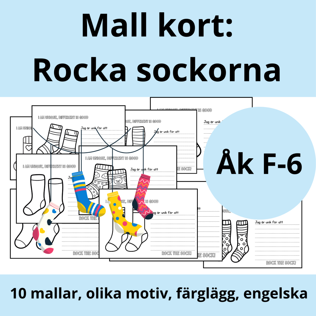 Mall: kort rocka sockorna (engelsk rubrik)