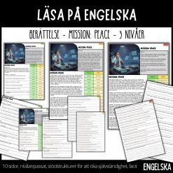 Läsa på engelska - berättelse - Mission: Peace - 3 nivåer - stödstrukturer för att öka självständighet