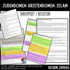 Svenska & religion - Judendomen, Kristendomen, Islam - skrivuppgift & presentatinon