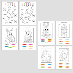 Räkna och måla. Påsk.