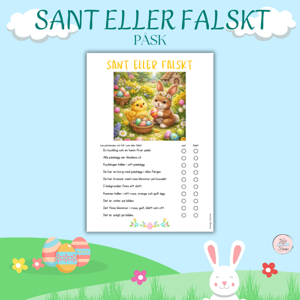 Sant eller falskt- påsk | Teach Academy