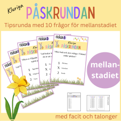 Kluriga Påsk-rundan - Tipsrunda om påsken med 10 frågor för mellanstadiet + facit + talonger