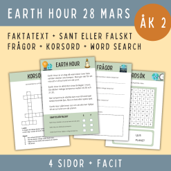 Earth Hour – Faktatext och aktiviteter som passar åk 2