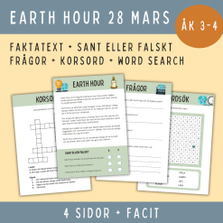 Earth Hour – Faktatext och aktiviteter som passar åk 3-4