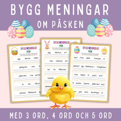 Bygg meningar om påsken, 3 sidor