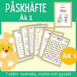 Påsk-häfte åk 1, 7 sidor svenska, matte och pyssel