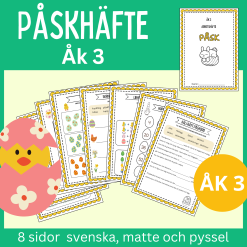 Påskhäfte åk 3, 8 sidor svenska, matte och pyssel