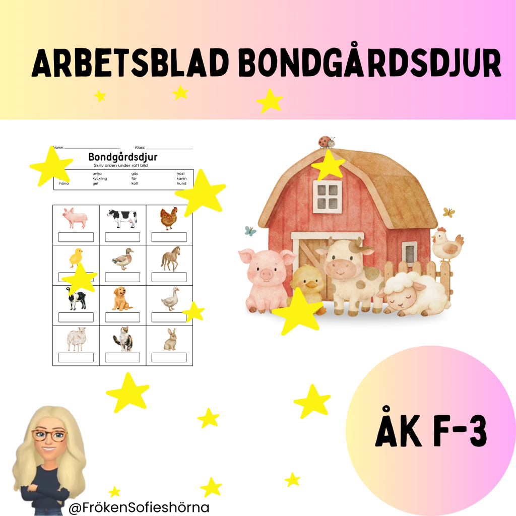 Arbetsblad bondgårdsdjur