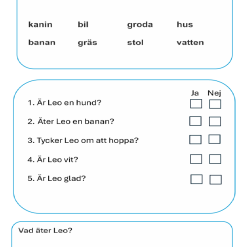 Läsförståelse (3 nivåer) – Kaninen Leo