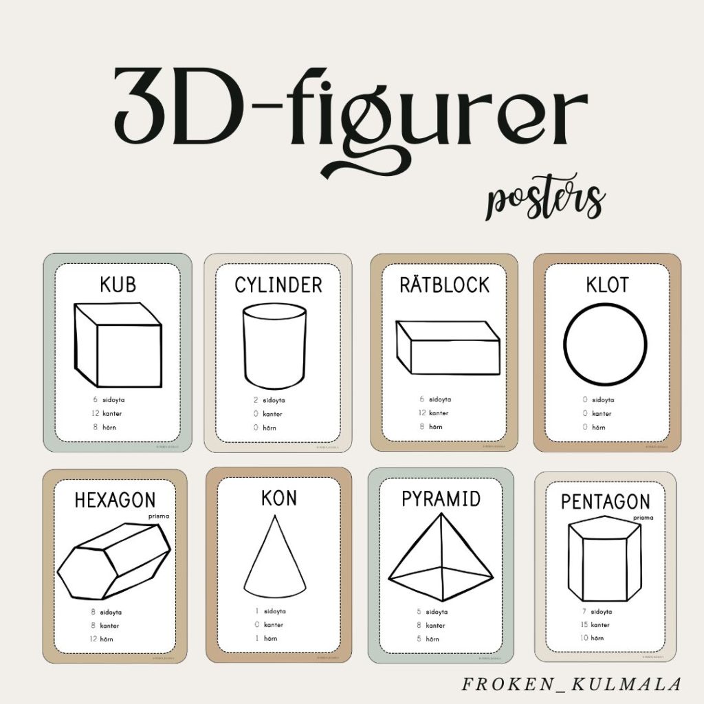 Poster: 3D-figurer neutrala färger