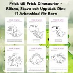 Prick till Prick Dinosaurier – Räkna, Stava och Upptäck Dino | 11 Arbetsblad för Barn - bild 1