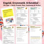 Engelsk Grammatik Arbetsblad | English Grammar Worksheets (30 sidor + Facit) - bild 1