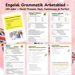 Engelsk Grammatik Arbetsblad | English Grammar Worksheets (30 sidor + Facit)