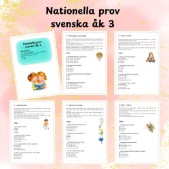 Nationella prov svenska åk 3 – Läsförståelse med flervalsfrågor (A–D) | 10 texter
