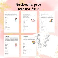 Nationella prov svenska åk 3 – Läsförståelse med flervalsfrågor (A–D) | 10 texter