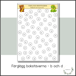 Färglägg bokstäverna - b och d