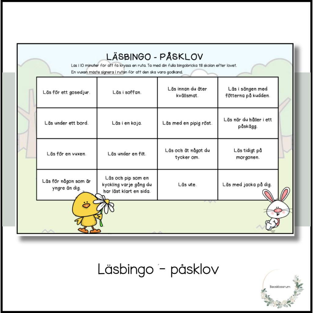 Läsbingo – påsklov