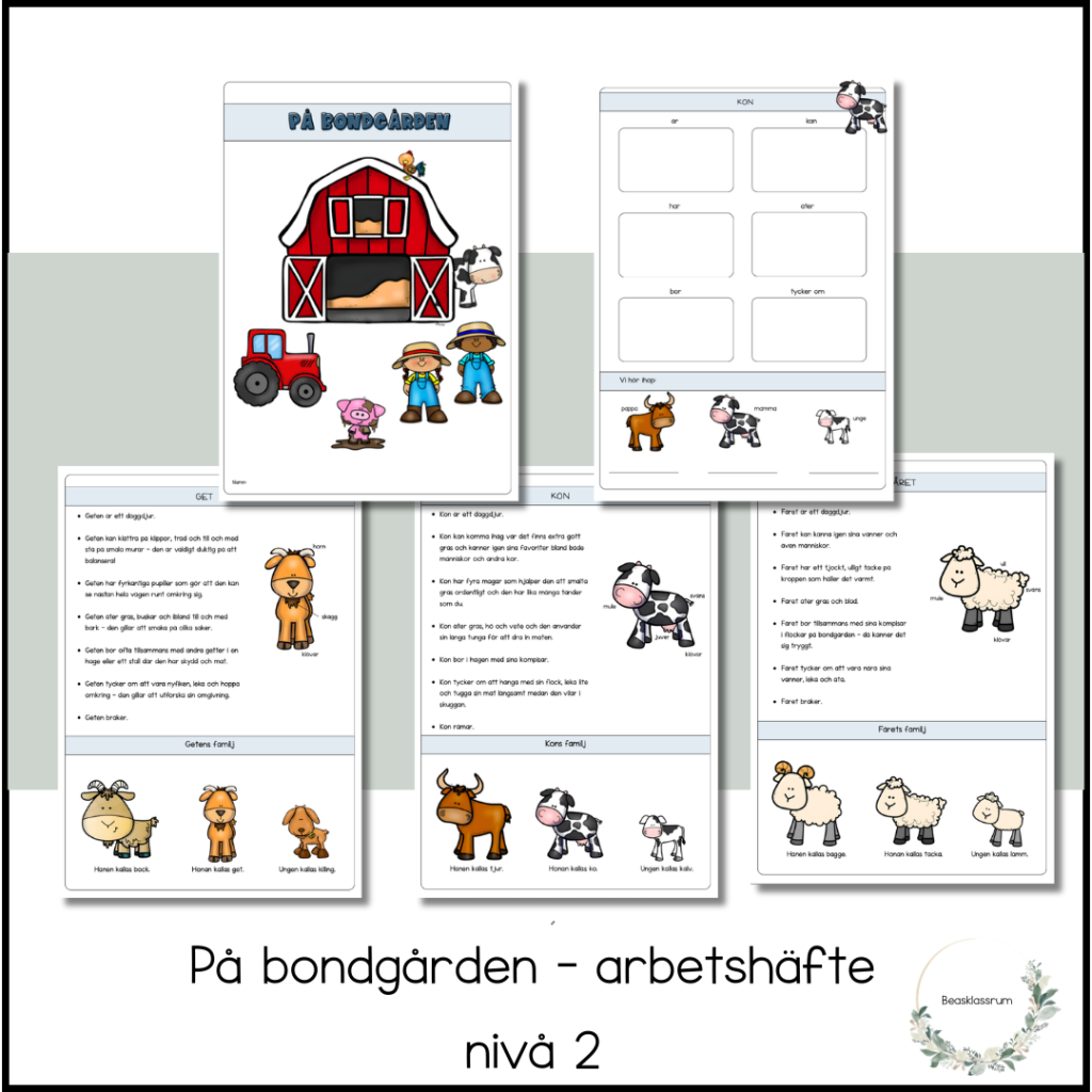 På bondgården nivå 2- arbetshäfte