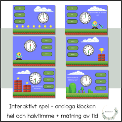 Interaktivt spel - klockan hel och halvtimme