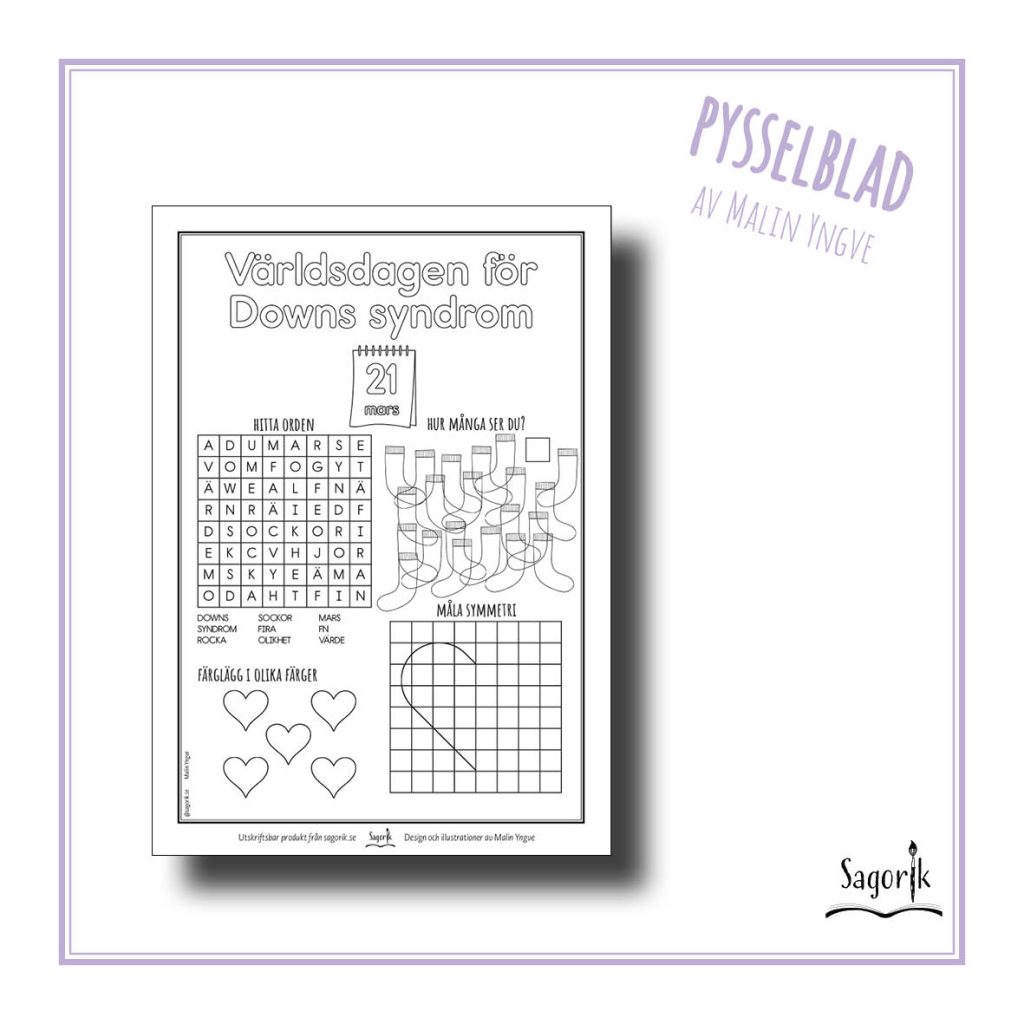 Pysselblad Världsdagen för Downs syndrom