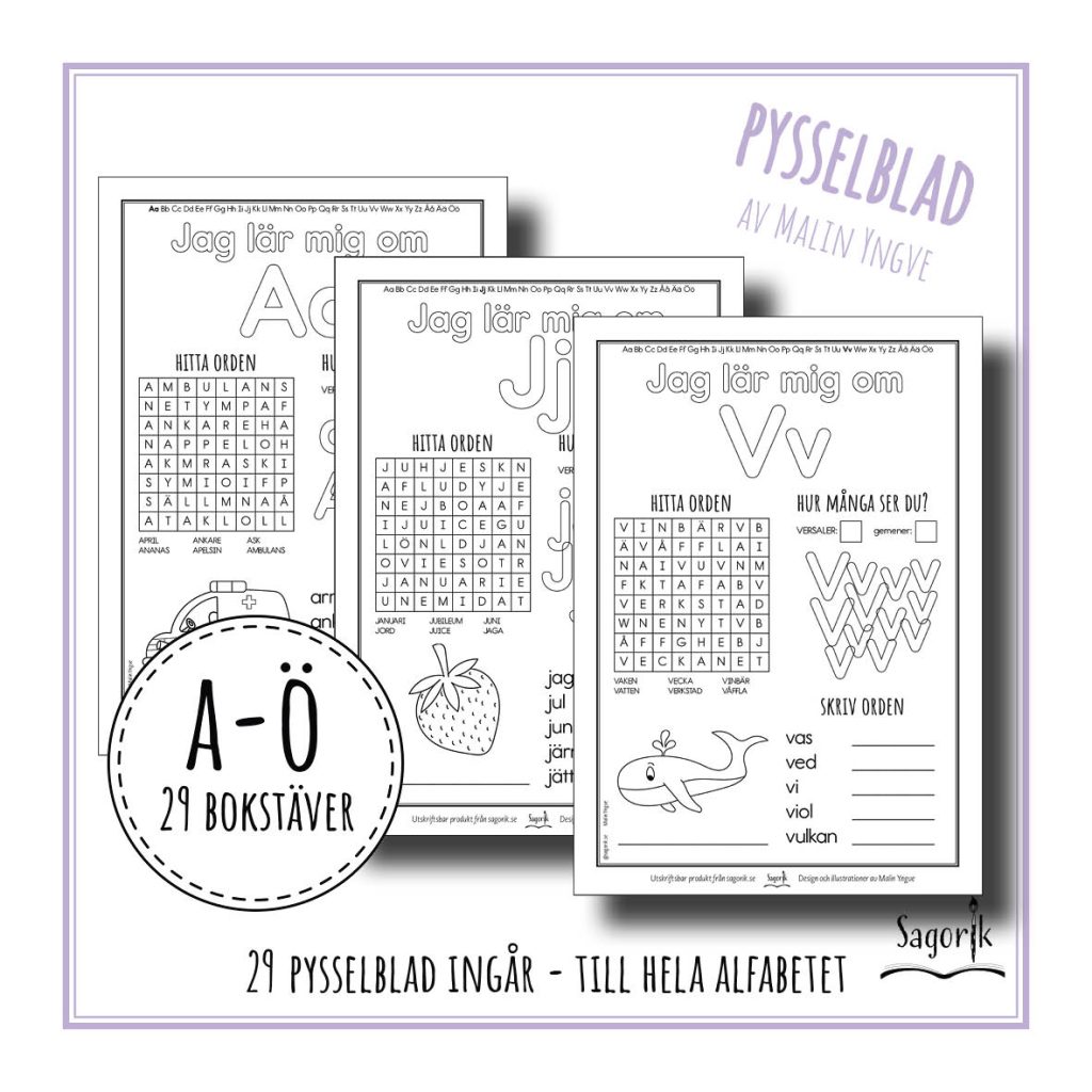 Pysselblad Alfabetet / Bokstäver