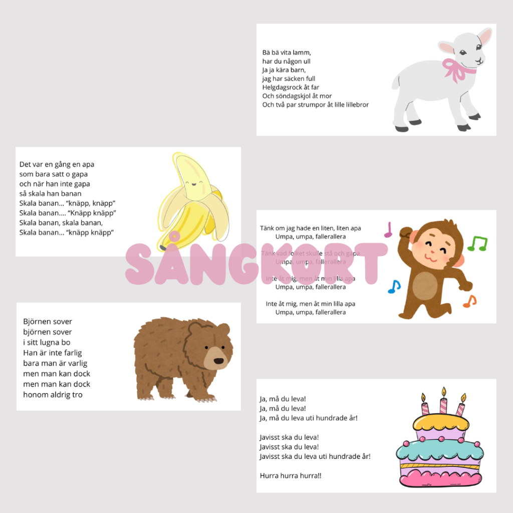 Sångkort 20 stycken