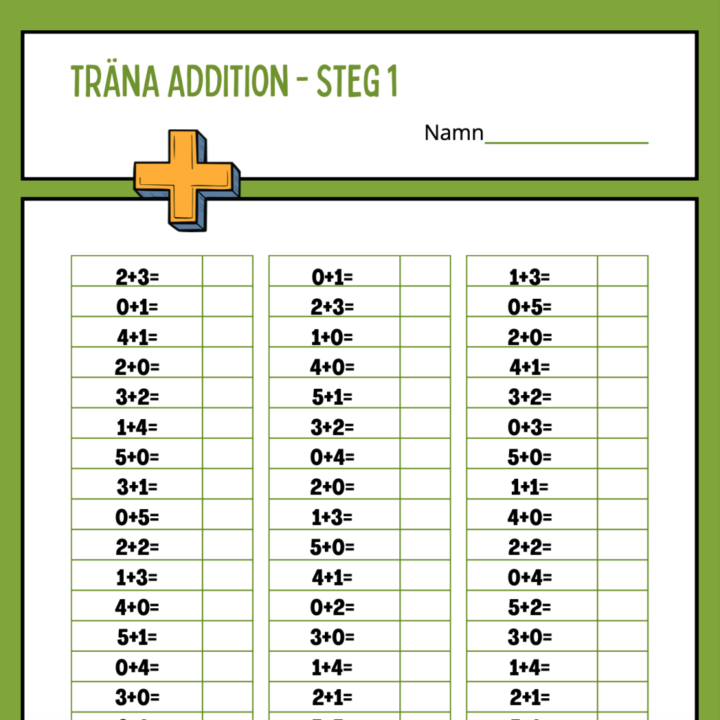 Addition 0–20 i 6 Steg – Ett strukturerat träningsprogram för åk 1–3