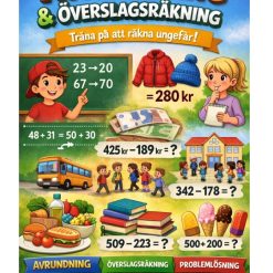 Avrundning & Överslagsräkning – Åk 4–6 (med bildstöd & problemlösning)