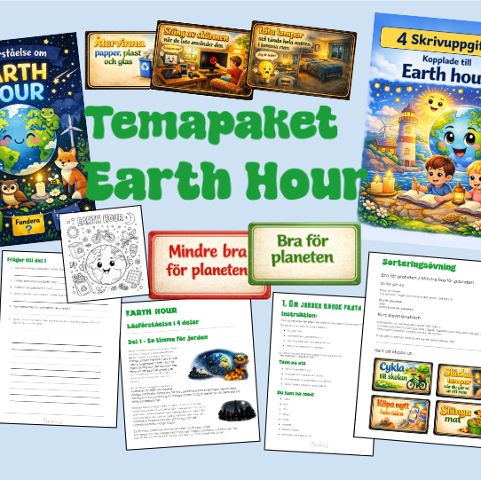 Earth Hour – läs, skriv och reflektera om vår planet (temapaket)