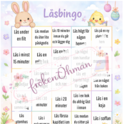 Läsbingo + diplom för påsklovet