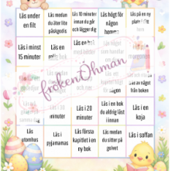 Läsbingo + diplom för påsklovet