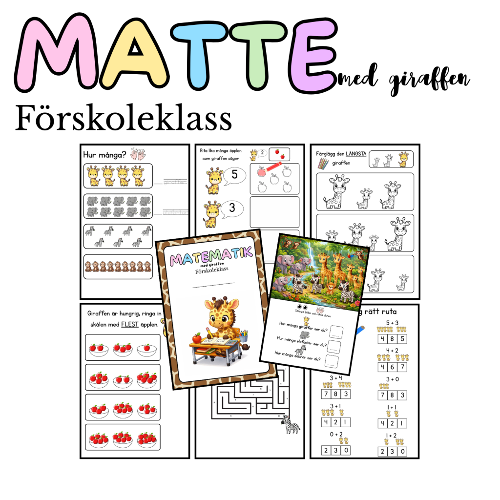 Mattehäfte m. Giraffen – Förskoleklass