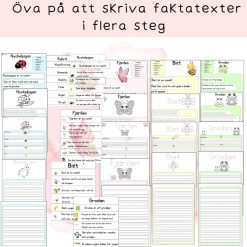Öva på att skriva faktatexter i flera steg- 4 st faktatexter med tillhörande arbetsblad