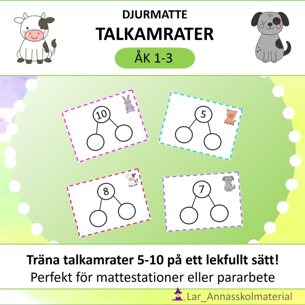 Talkamrater 5-10 med djurtema