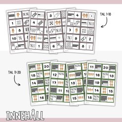 Dominospel matematik 1–20 - Matcha tal och antal