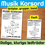 Musik-korsord – artister, grupper och band - bild 1