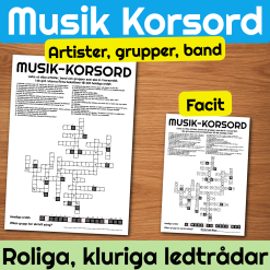 Musik-korsord – artister, grupper och band