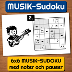 Musik-sudoku (öva på noter och pauser) - bild 1
