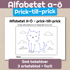 Alfabetet A–Ö – Prick-till-prick (små bokstäver)