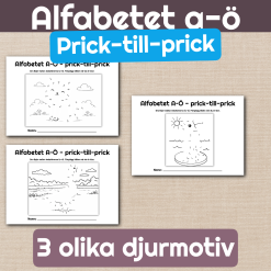Alfabetet A–Ö – Prick-till-prick (små bokstäver)