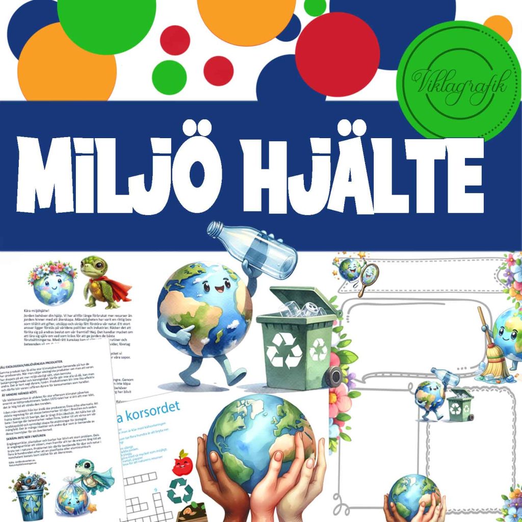 Miljöhjälte – Läs, skriv, avkoda, klimatsmart korsord