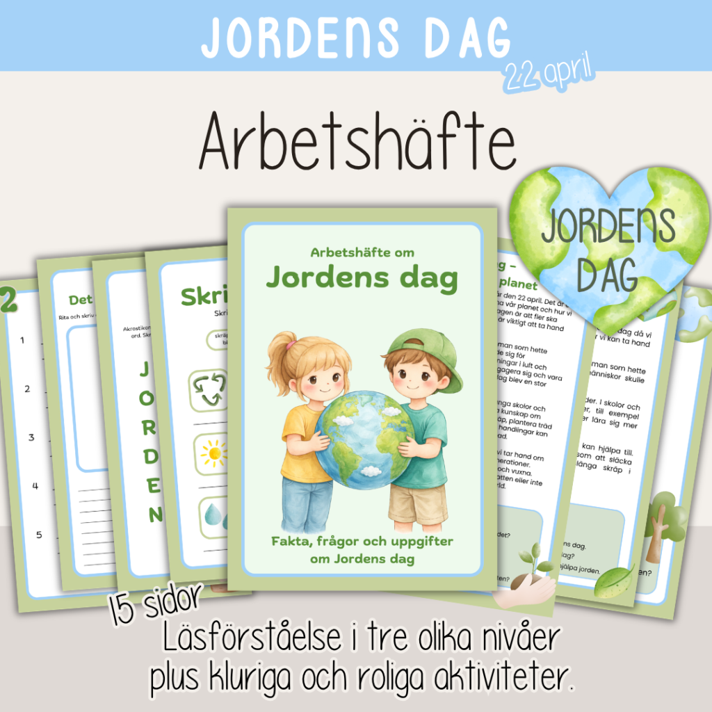 Jordens dag – Arbetshäfte med fakta, frågor och arbetsuppgifter