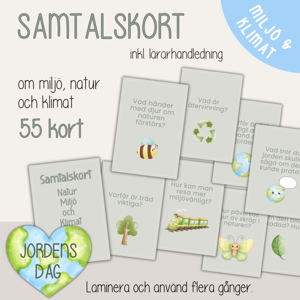 Jordens dag – Earth day – Samtalskort – 55 olika kort