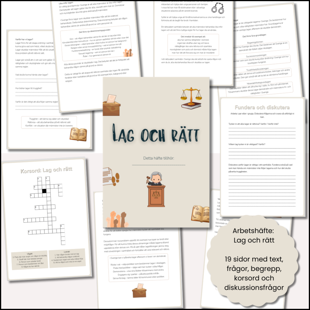 Lag och rätt (arbetshäfte + begrepp)